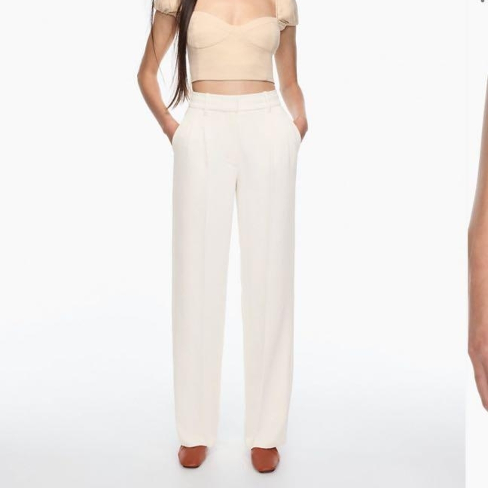 Aritzia Wilfred Effortless Pleated Trousers Birch